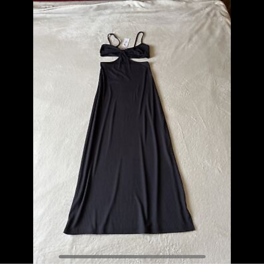 Black Cutout Slit Maxi Dress